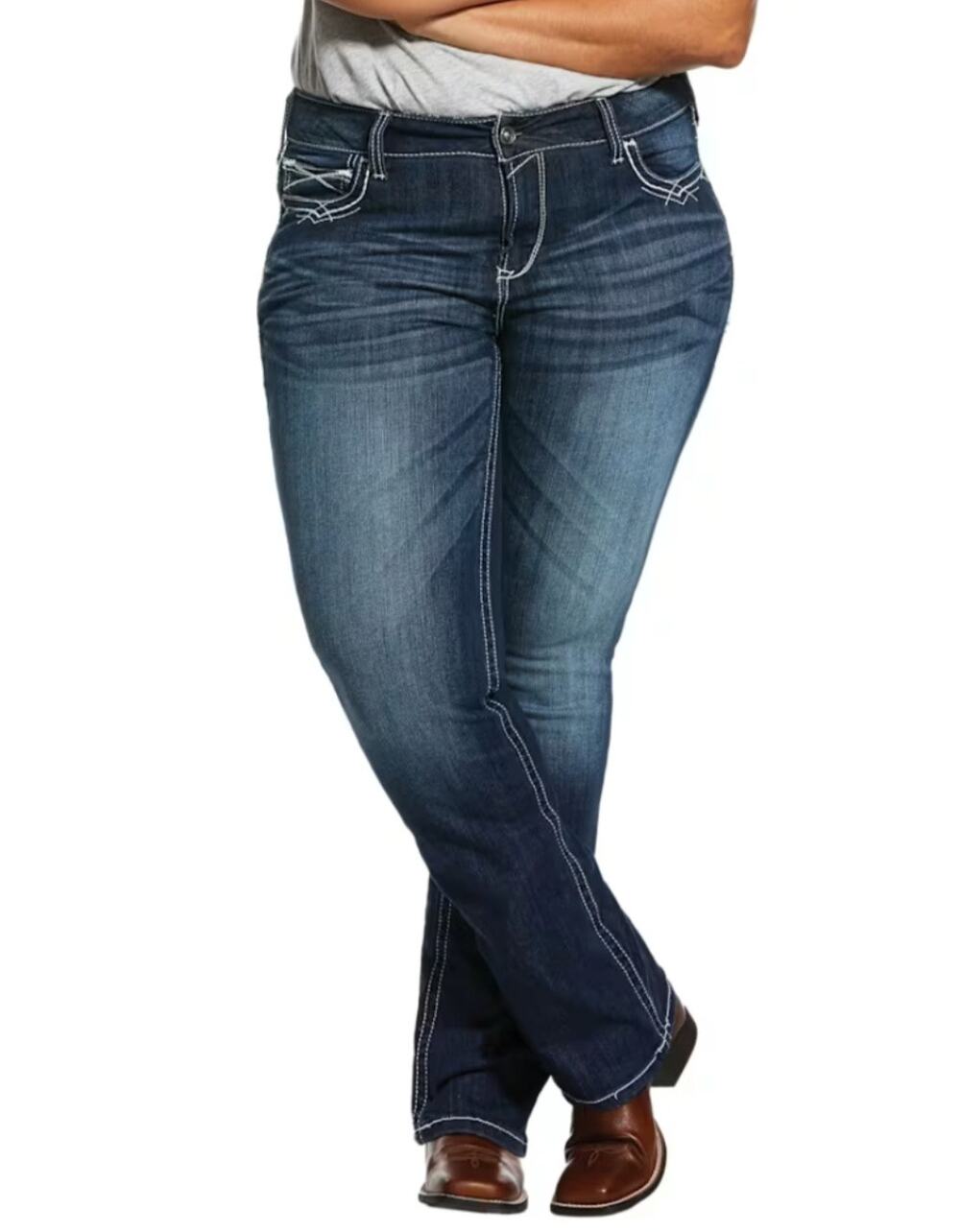 Ariat Womens R.E.A.L. Mid-Rise Entwinded Boot Cut Jeans Size 34R
